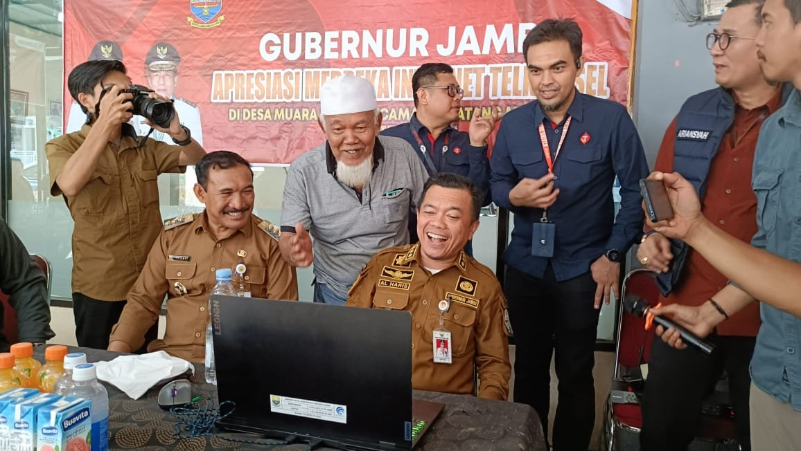 al haris cek jaringan internet di muara hemat