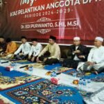 Al Haris dan Abdullah Sani saat menghadiri tasyakuran pelantikan anggota DPR RI Edi Purwanto