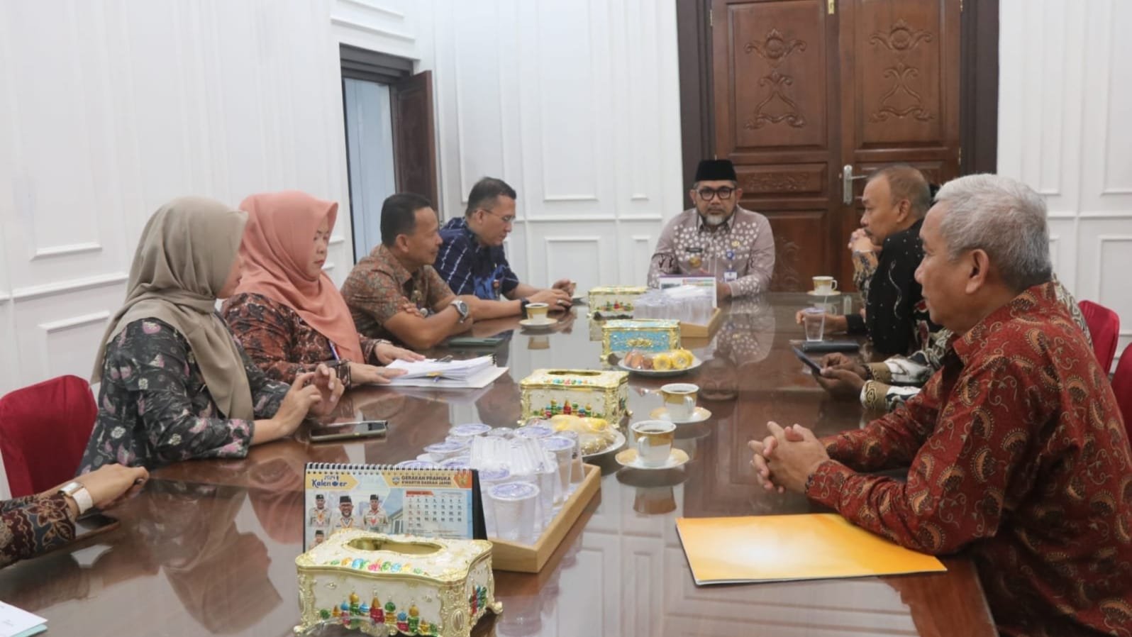 Pjs Gubernur Jambi, saat audiensi Pemanfaatan Cagar Budaya Candi Muaro Jambi bersama tim dari Kemenag RI