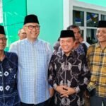 Calon gubernur nomor urut 2 Al Haris saat menghadiri tasyakuran atas ldilantiknya Syarif Fasha menjadi anggota DPR RI