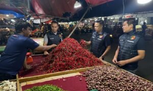 Satgas Pangan Ditreskrimsus Polda Jambi saat memantau stok cabe di pasar